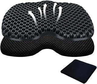 Kayak Seat Cushion for Perception Hook 11.5 2019–2026, Gel Honeycomb Cushion for Long Sitting Comfort, Breathable Seat Pad for Kayak, Boat, Canoe, Office Chair,A Black