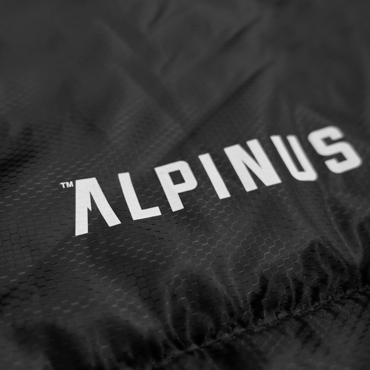 Alpinus - Śpiwór Turystyczny Warm 1350, Śpiwór Kopertowy 215 cm x 80 cm, Pokrowiec z Możliwością Kompresji, Dwukierunkowe Zamki- czarny AC18954 Prawy