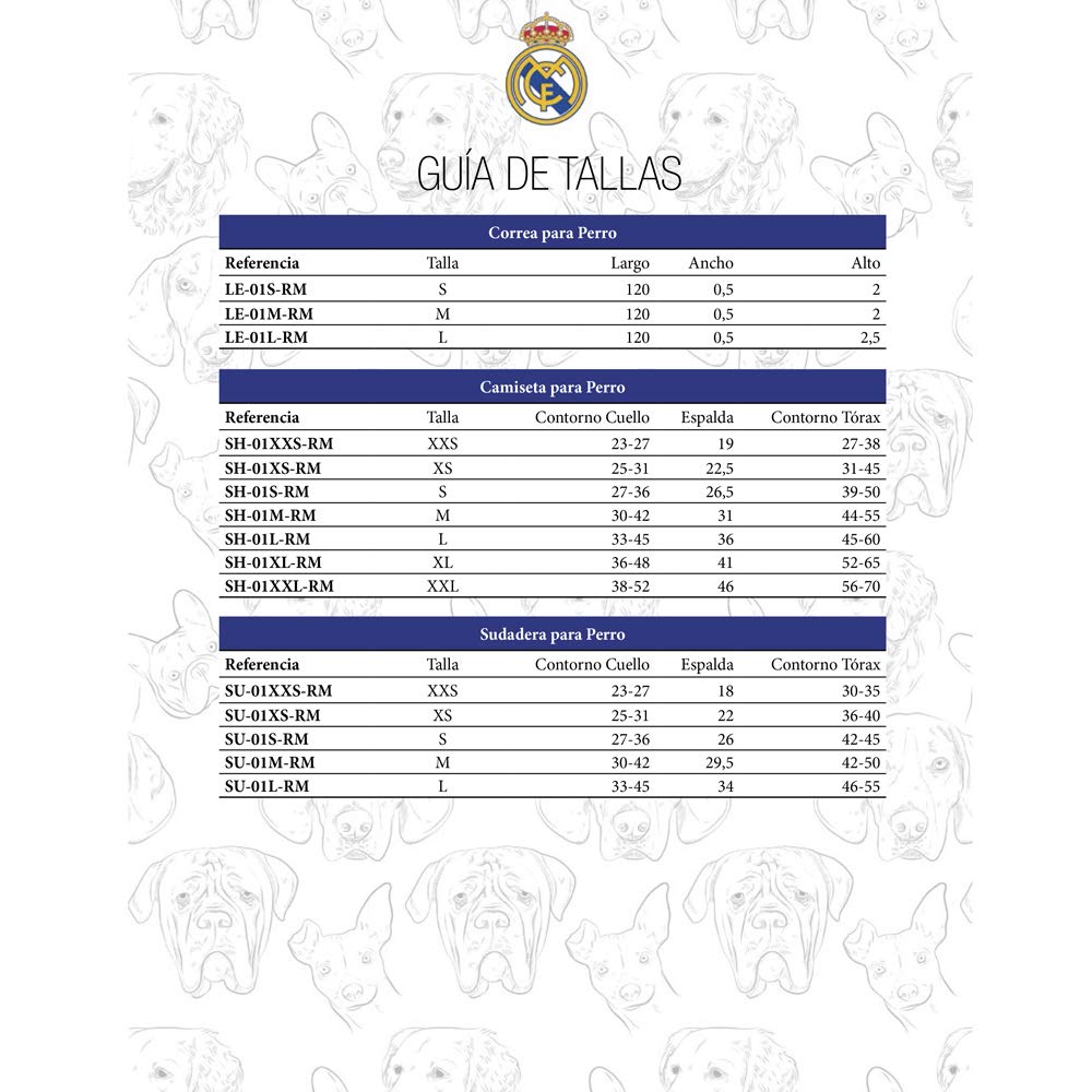 CYPBRANDS Real Madrid CF Sudadera para Perro Talla L Producto Oficial