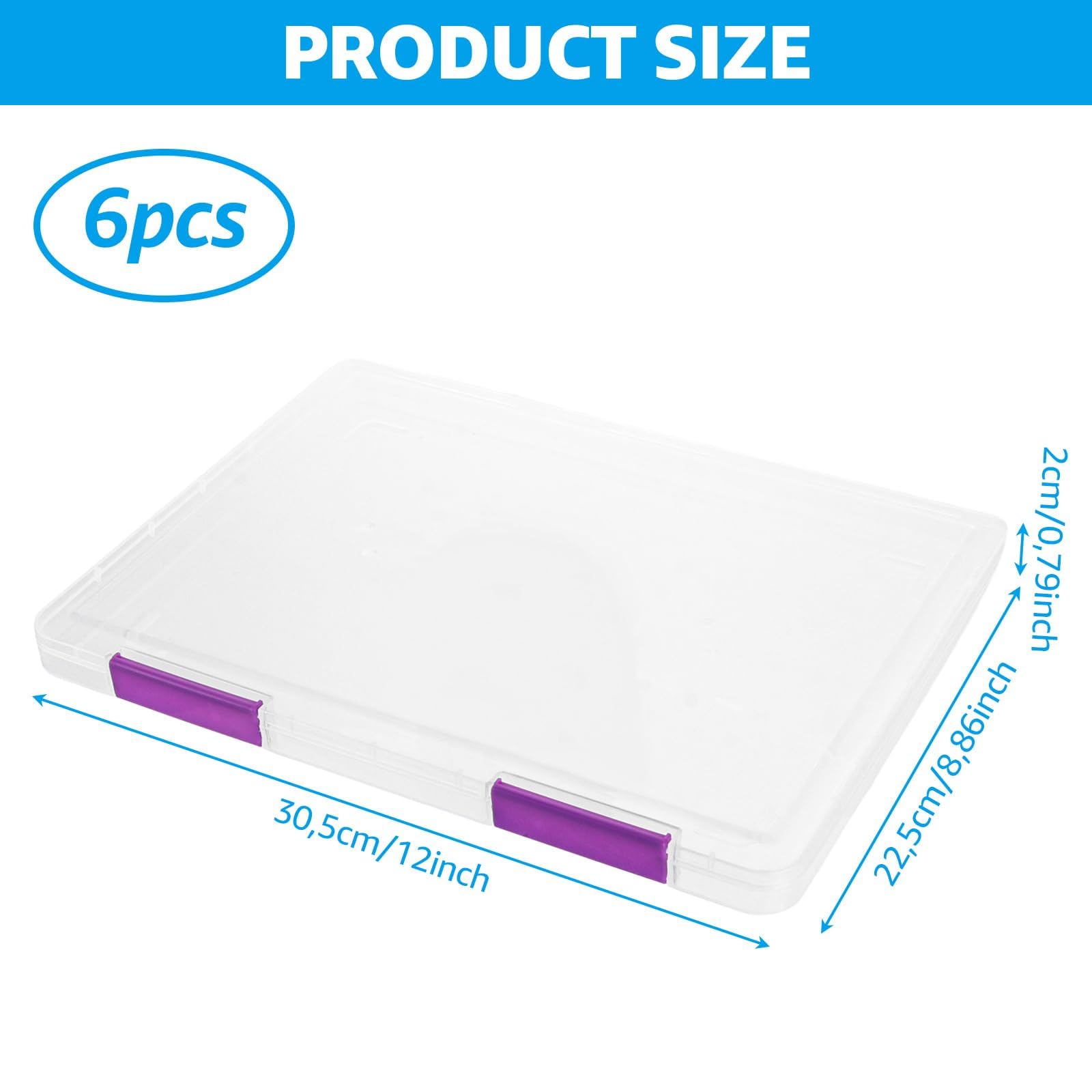 YOUNTHYE Dokumentenbox A4 6 Stück Zuverlässig Archivbox A4 Kunststoff Papier Organizer mit Druckverschluss Hochwertig Projektbox für Büro Schule 31x23x2 cm 6 Farben