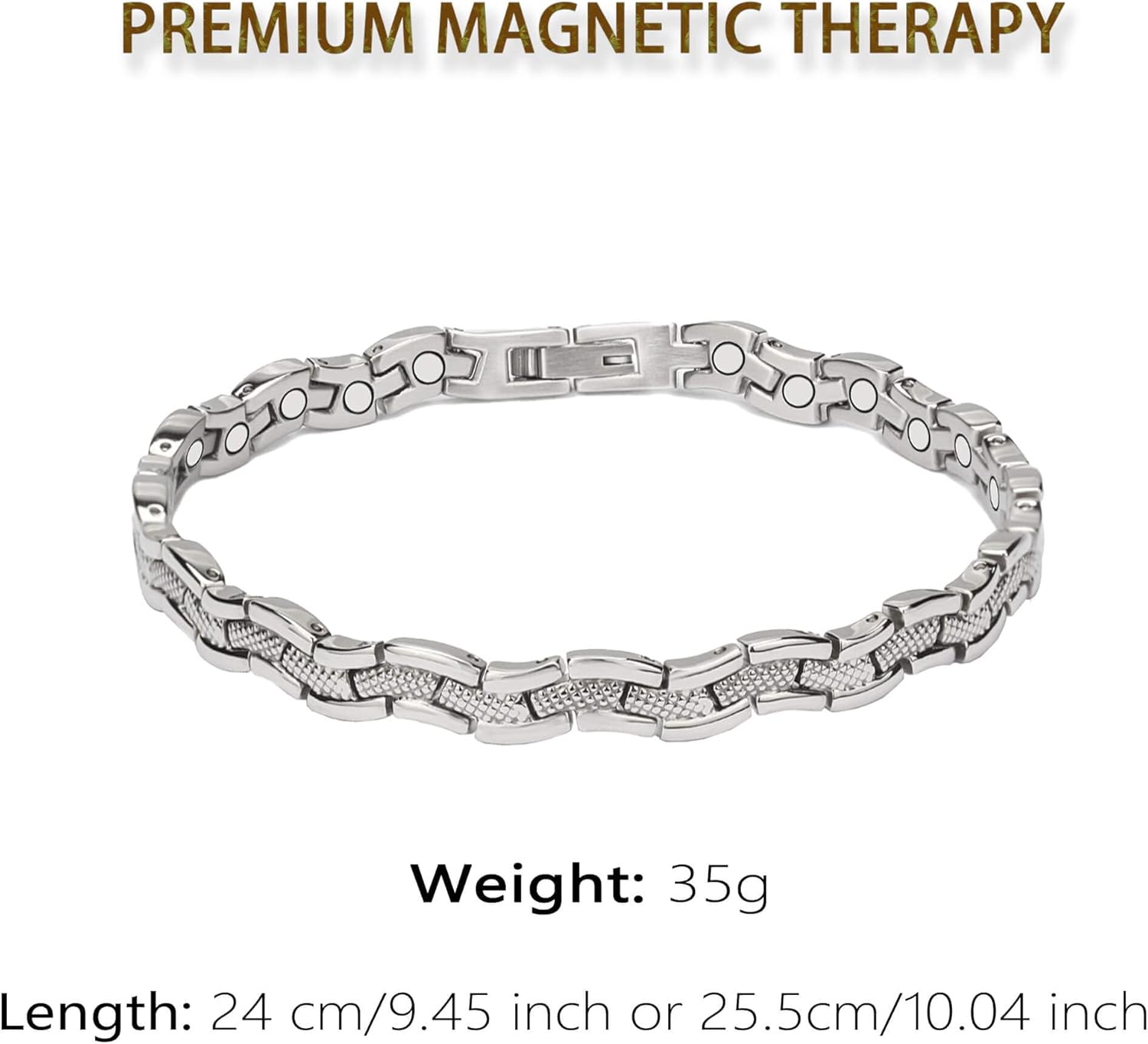 MagVIVACE Pure Titanium Anklet for Women Men for Arthritis and Joints, Natural Magnetic Therapy Ankle Bracelet for Pain Relief, 3500 Gauss Magnet, with Removable Link (Women's Anklet, Silver) : Health & Household
