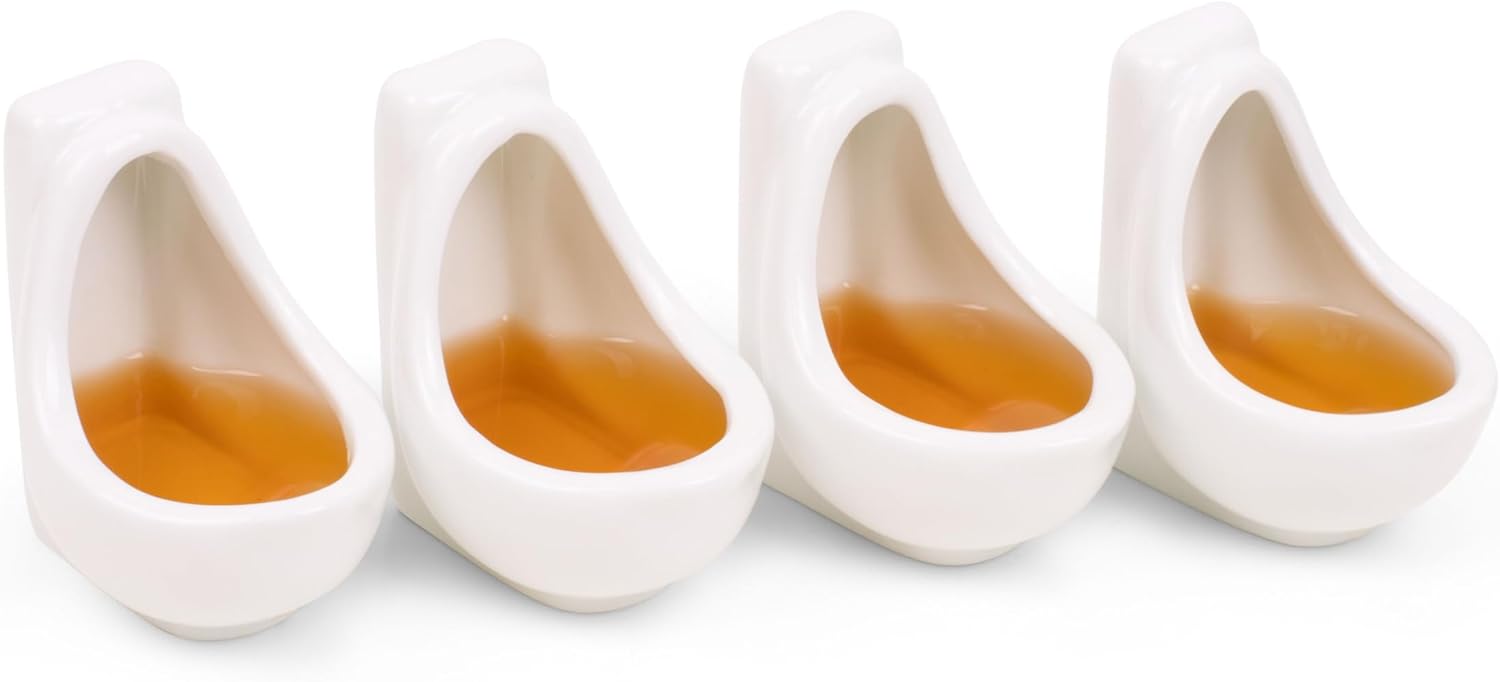 Urinal Shot Glasses, Set of 4, Novelty Gifts, Funny Gifts, Drink Gifts