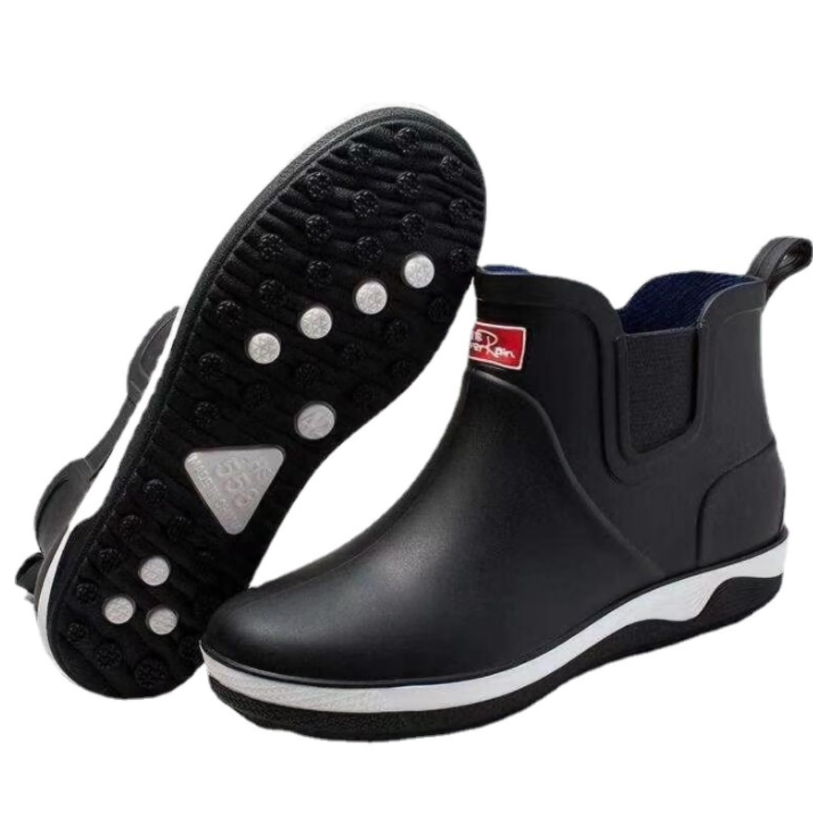 Kalosze Gumowce Lekkie Męskie Krótkie Buty Przeciwdeszczowe Antypoślizgowe Gumowe Do Mycia Samochodu Pogrubione Wody Rain Boot