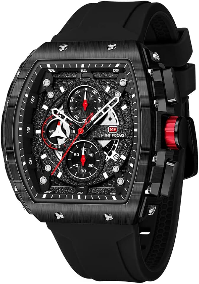 Relógio masculino Mini Focus Fashion Sport (cronógrafo/à prova d'água/luminoso/calendário) relógio de quartzo com pulseira de silicone para homens