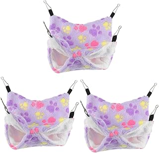 NOLITOY 3 Peças Rede De Hamster Almofada Quente Para Hamster Rede De Rato Rede De Esquilo Rede De Animais Cabana De Animais Animais De Inverno Coelho Animais De Pelúcia Hamster Mini Canil