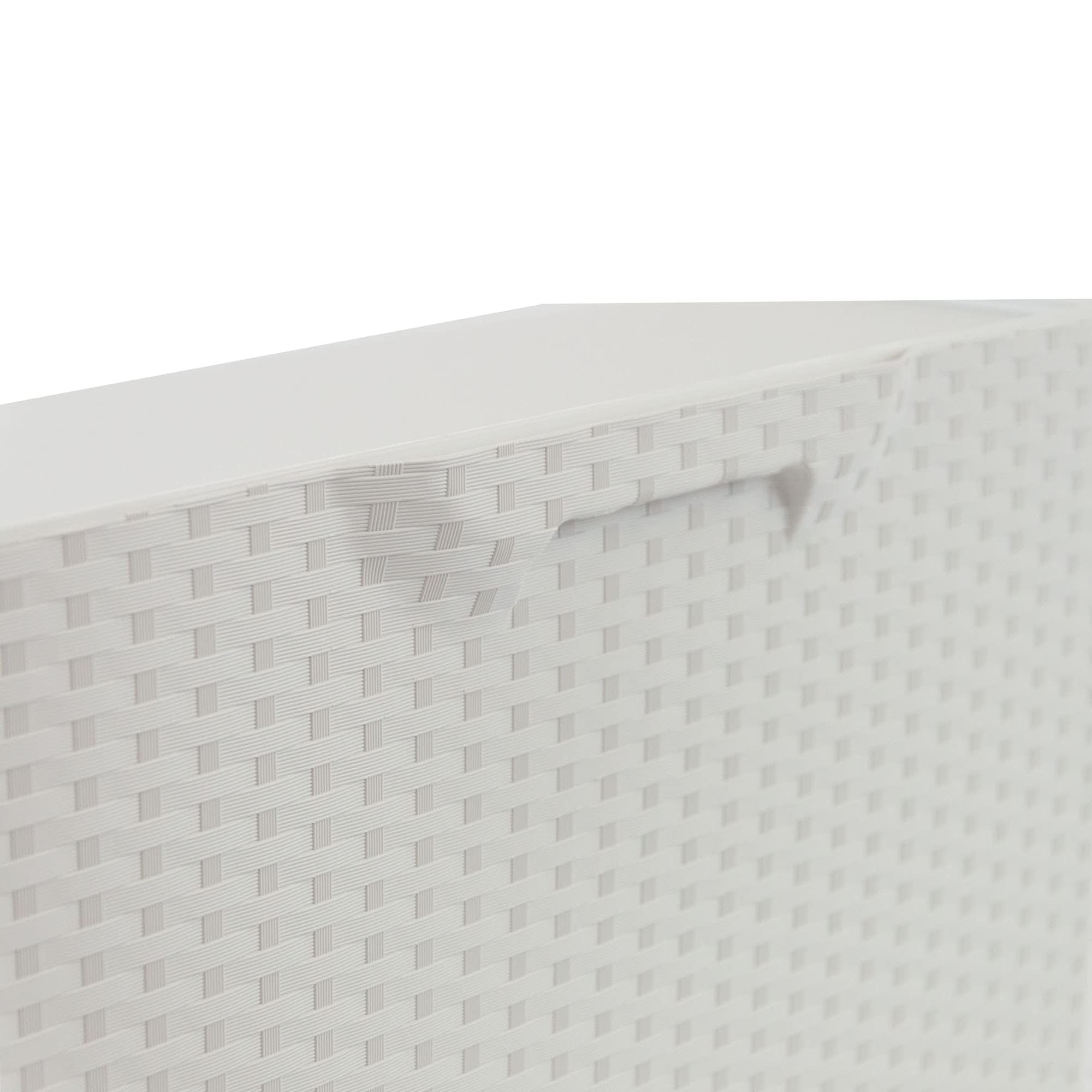 Art Plast U50/FRW Scarpiera in plastica, Effetto Rattan, Bianco
