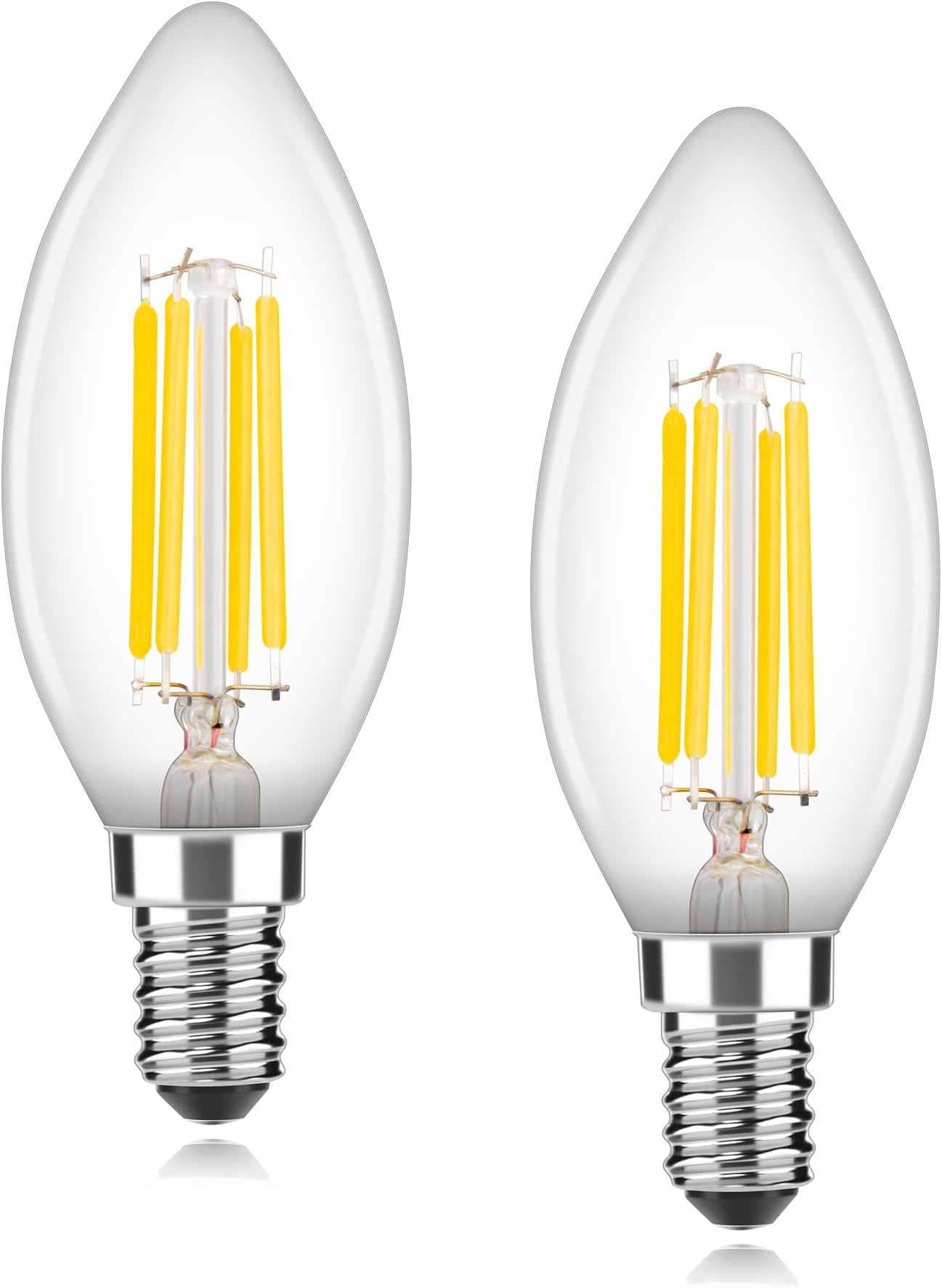 OUKAJO E14 LED Light Bulb,4W Warm White 2700K 400lm,Small Edision Screw Candle Bulb, Not