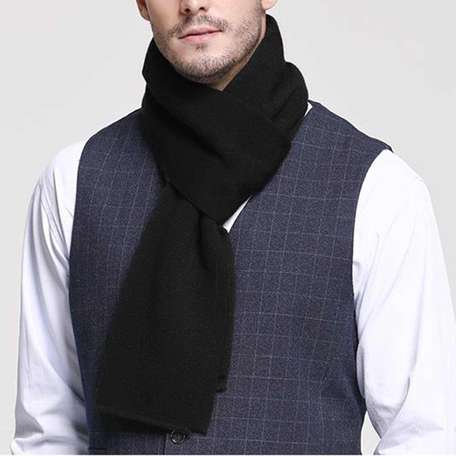 Bufanda de Invierno Para Hombre Bufanda larga suave y cálida de punto for hombre otoño e invierno