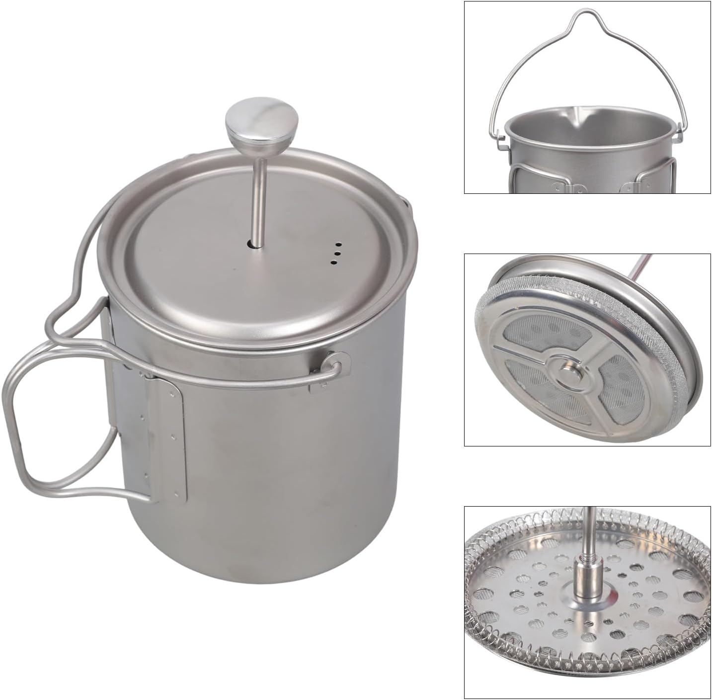 French Presses Coffee Maker Metal Construction 3 Stage Filtration Systems Travels Coffee Presses Cup For Home Camping French Equipment