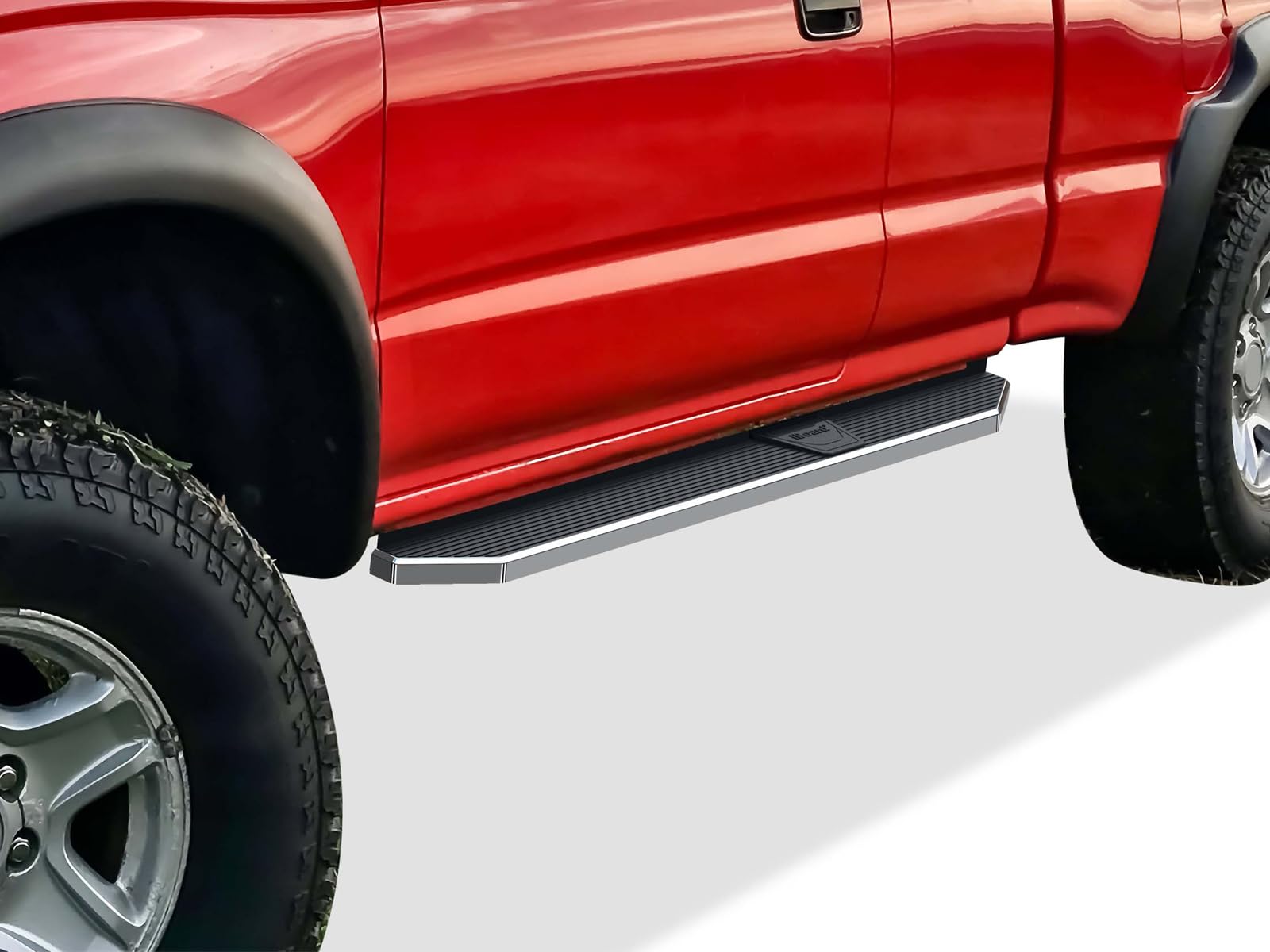 APS 6in 304 Stainless Steel (Polished Flat Style) Running Boards Side Bars Side Steps Compatible with Toyota Tacoma 1995-2004 Extended Xtra Cab (4WD or Prerunner 2WD 4WD)
