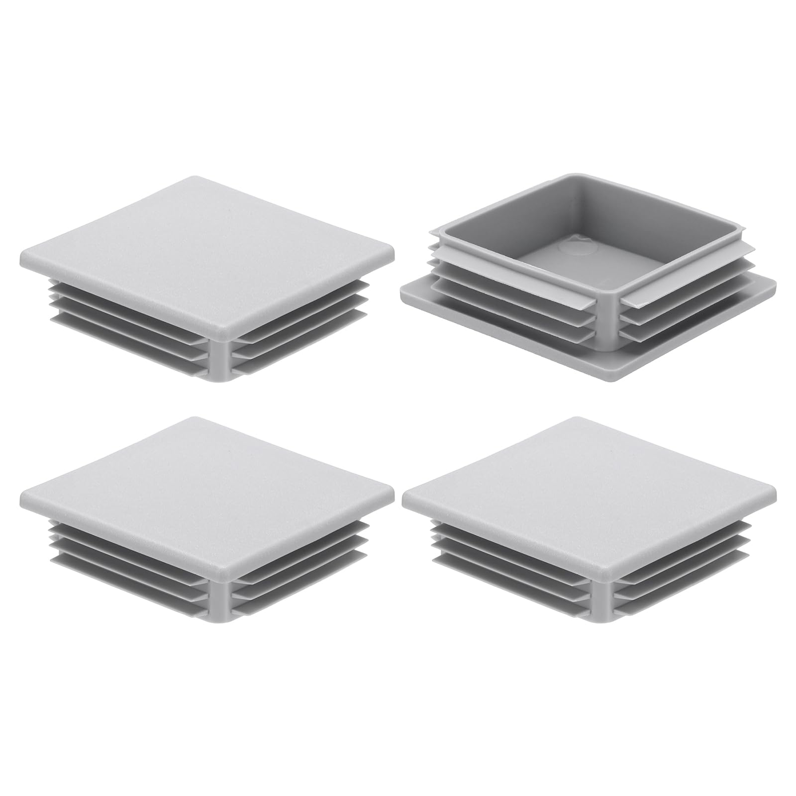 Capuchon extremite tube rectifie 80x80 embout plastique gris clôture x4
