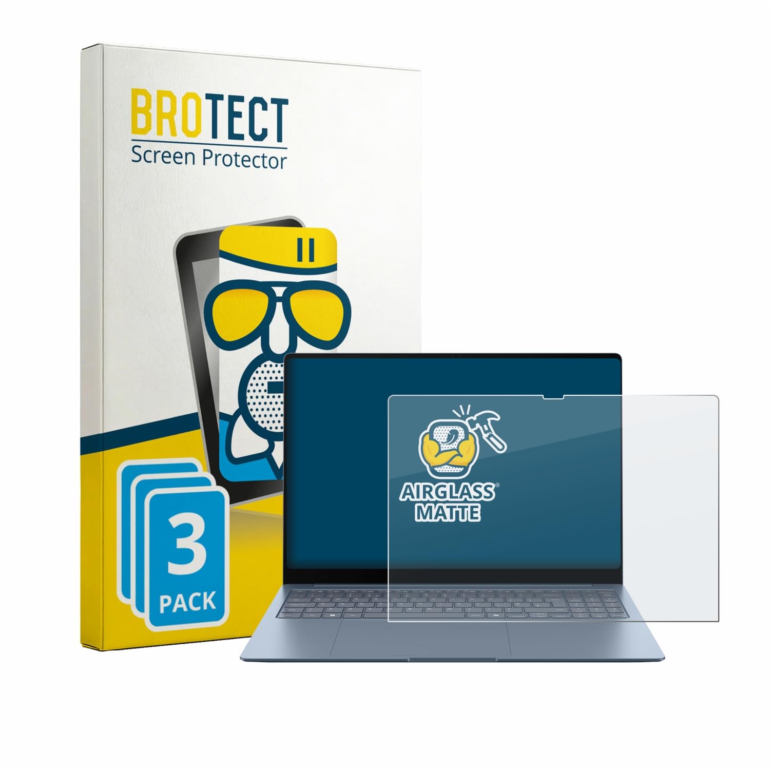 brotect 3 Pezzi Pellicola Vetro per Samsung Galaxy Book6 Edge 16" | Opaca Protezione Schermo Made in Germany, Anti-Riflesso Durezza 9H Anti-Graffio