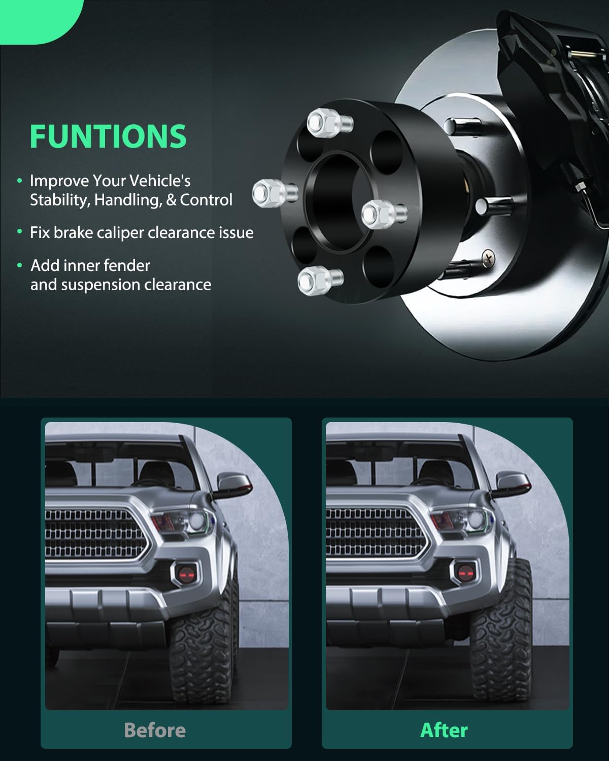 SCITOO 2Pcs Wheel Spacers 2 inch 4x110 Bore 74mm Studs 10x1.25 4 Lug Wheel Spacers Adapters Fit for for Honda ATC250ES Big Red ATC250R TRX250TE FourTrax Recon ES TRX250TM FourTrax Recon