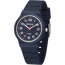 SINAR XB-18-22 Childrens Youth Sports Watch Boys Girls Analogue Quartz 10 Bar with Silicone Strap Dark Blue