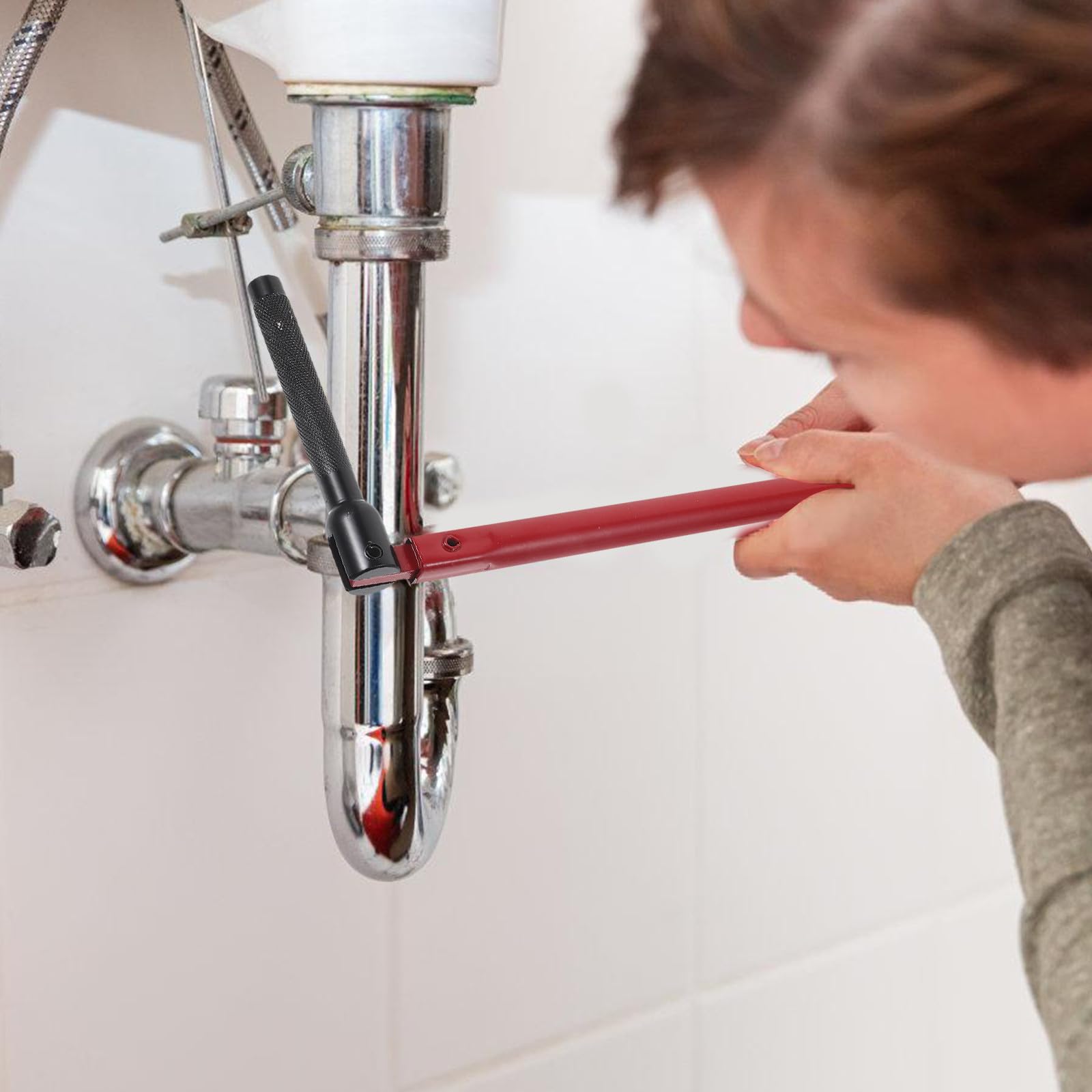 DOITOOL Multifunktionaler Verstellbarer Rohrschlüssel Dimensioniert Sanitärwerkzeug aus Kohlenstoffstahl Anti Rutsch für Badezimmer und Werkstatt und Ausbau von Wasserhähnen
