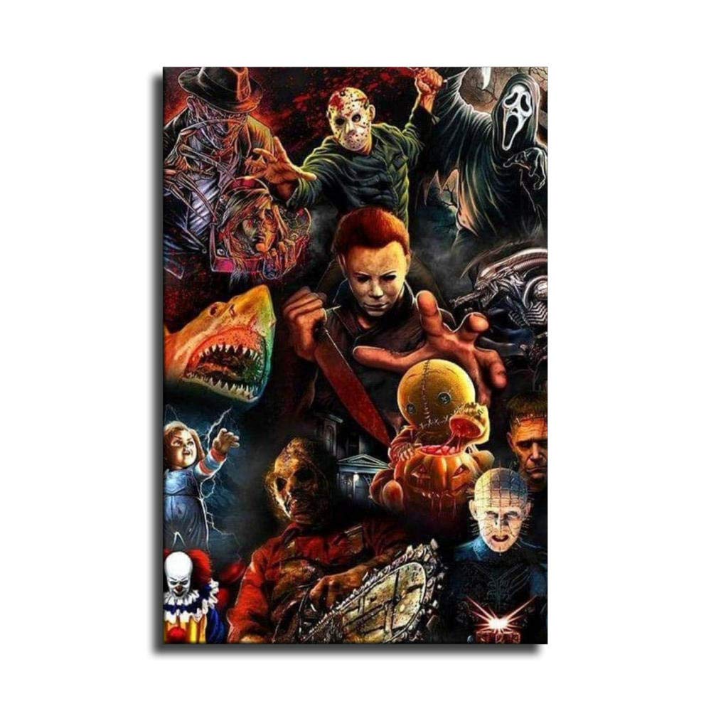 Amazon.com: Classic Horror Movie Characters Canvas Art Poster and Wall Art  Picture Print Modern Family Bedroom Decor Posters : Everything Else