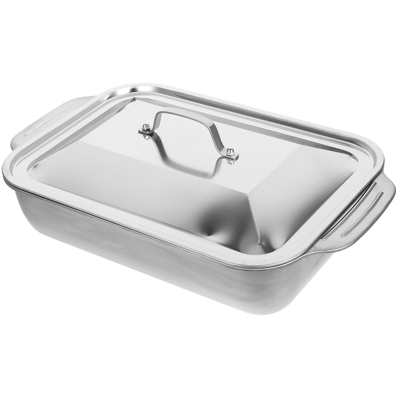 Plat à rôtir pour cuire un poisson entier au four avec couvercle en inox