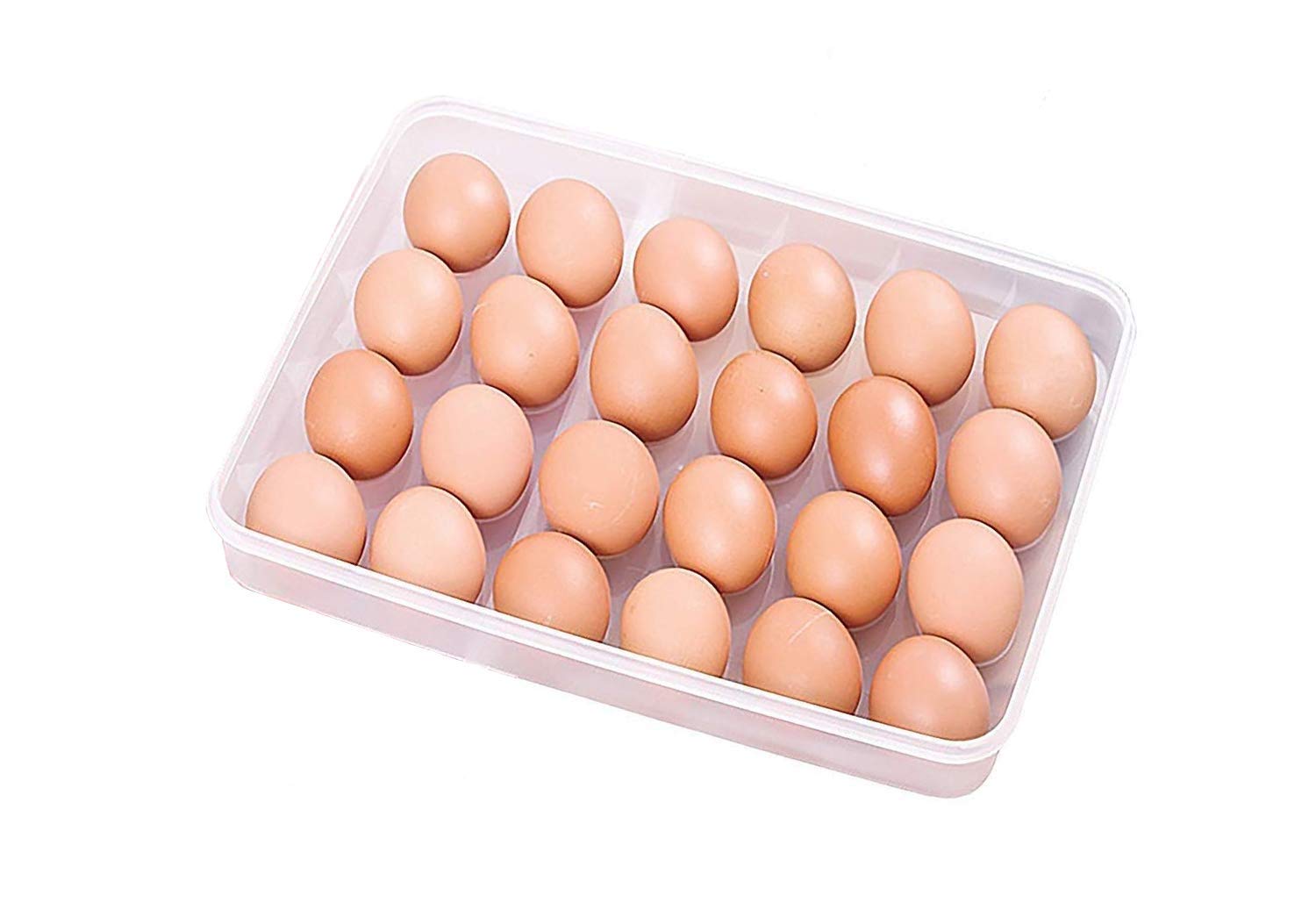 INKULTURE Plastic 24 Egg Storage Trays with Lid for Refrigerator , Clear 2