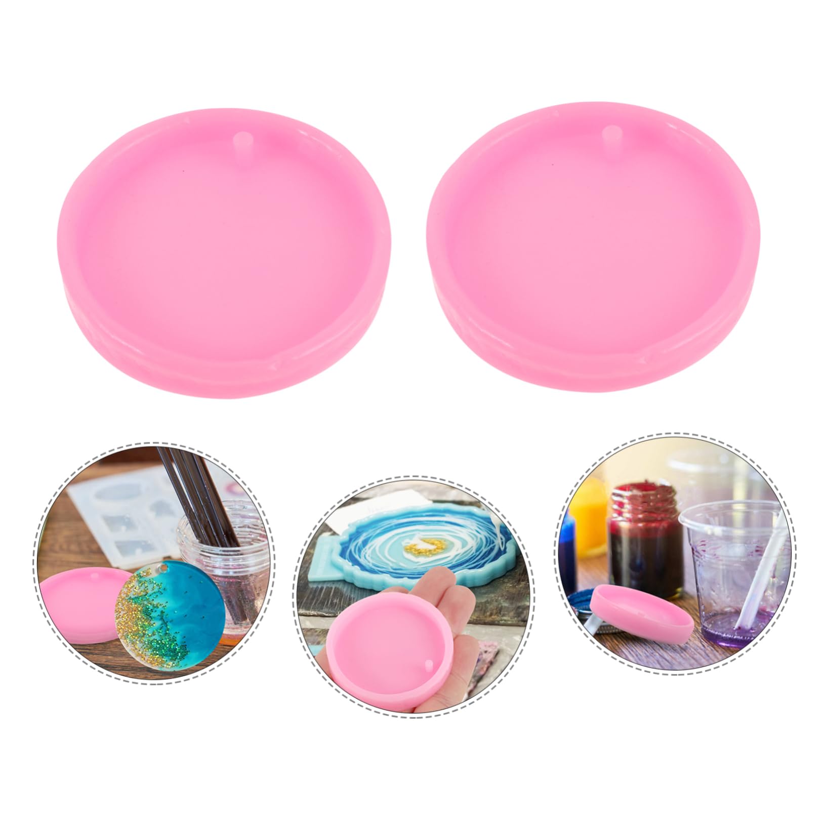 Tofficu 5 Set Di Per Portachiavi in ​​silicone in Resina Antiaderenti Facili Da Pulire 10 Pezzi*5