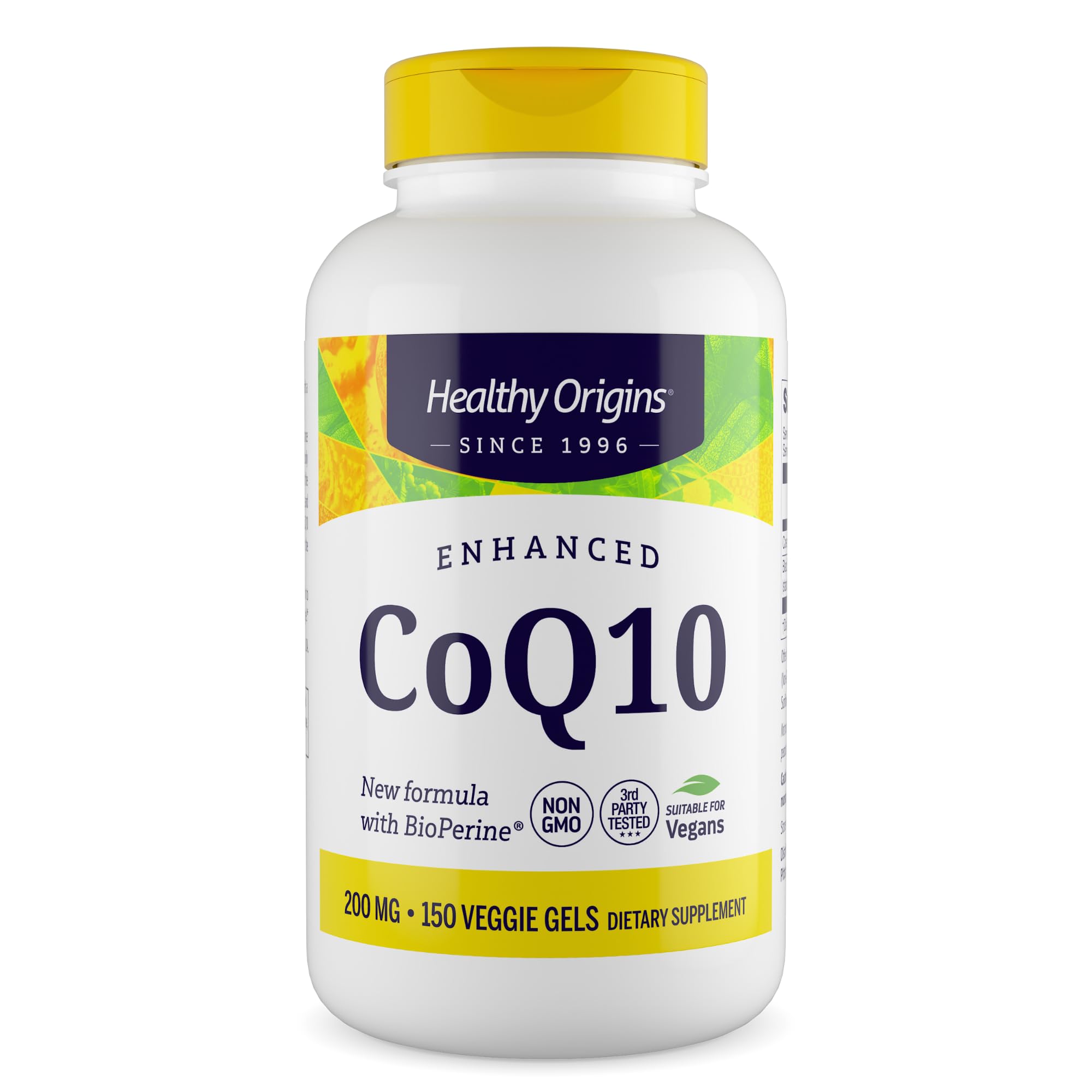 Healthy Origins CoQ10 200 mg + BioPerine, 150 Veggie Gels (Pack of 1) 150 Veggie Gels