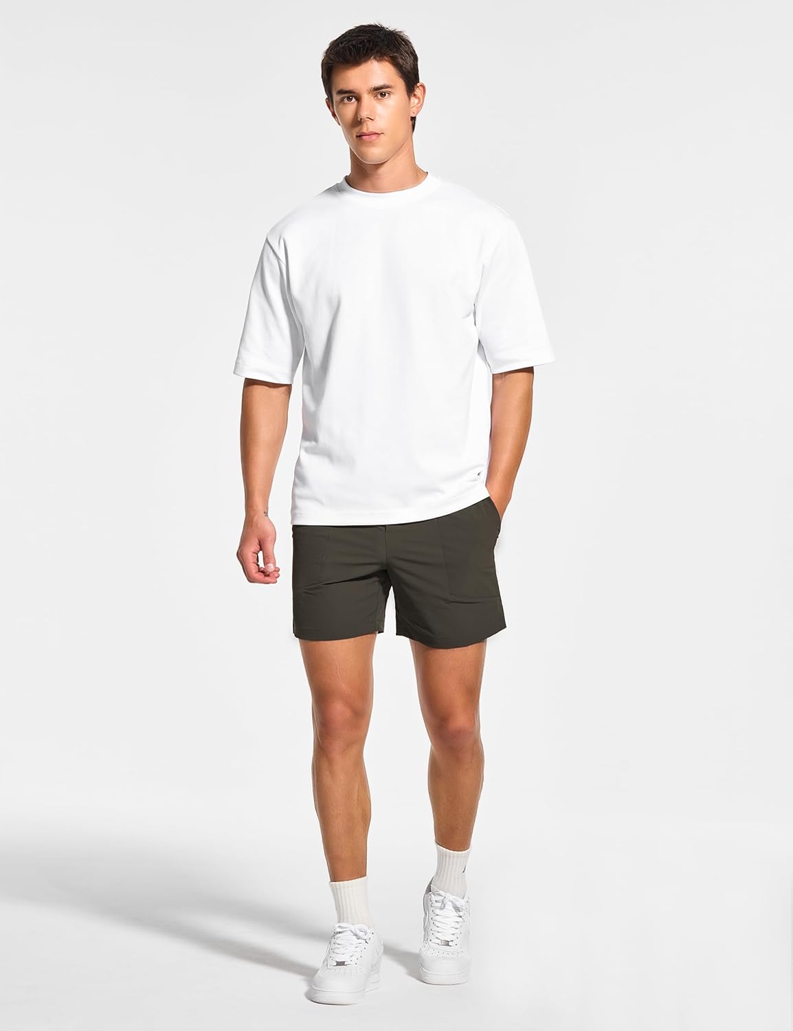 DEMOZU Men's 5" Unlined Workout Shorts - Quick Dry Nylon Athletic & Casual Shorts with Pockets for Gym, Training & Daily Wear - Image 4