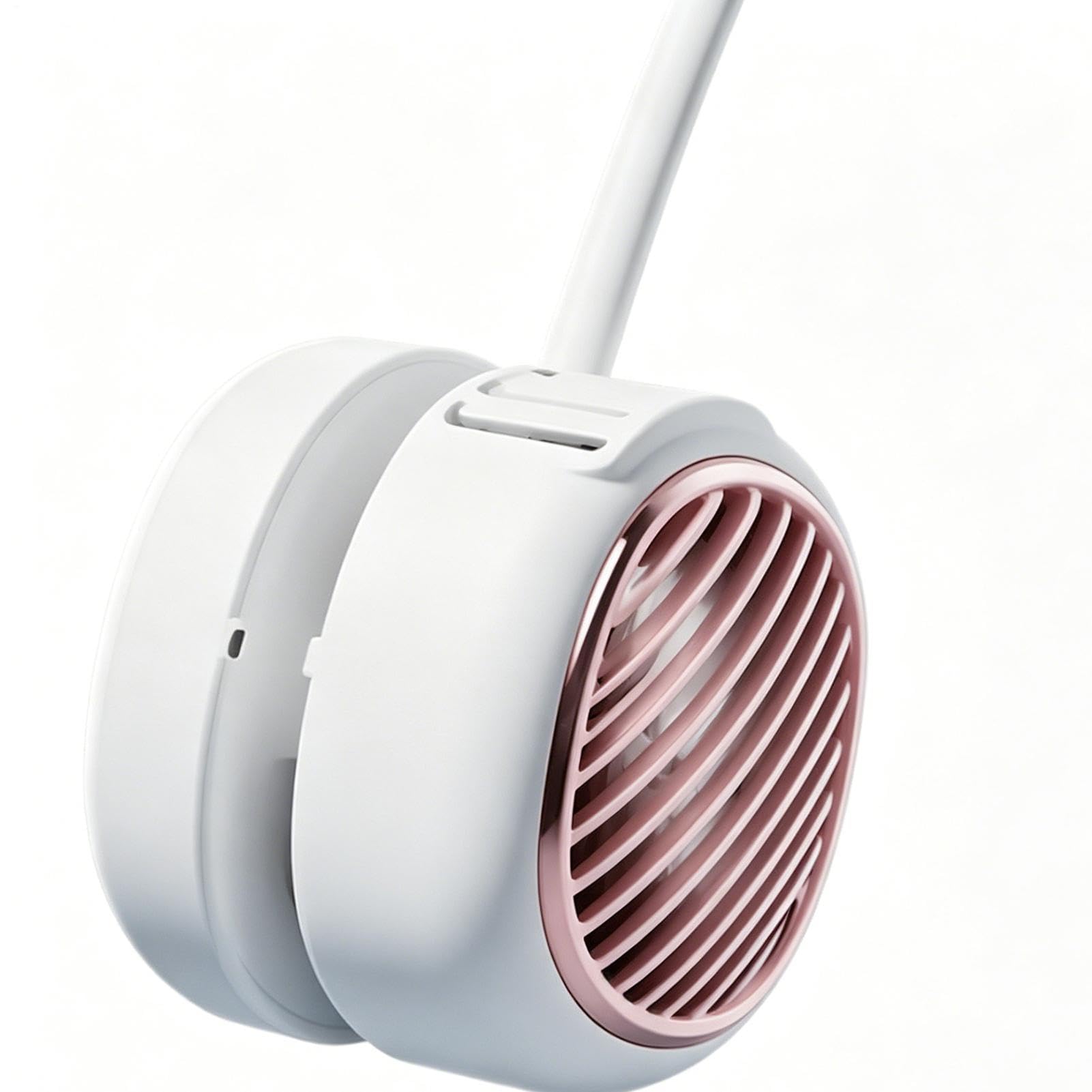 Ventilatore da collo – design indossabile senza lama, ventilatore portatile ricaricabile, 5 velocità, silenzioso e flessibile, indossabile con display a LED, leggero, per campeggio estivo, viaggi, per