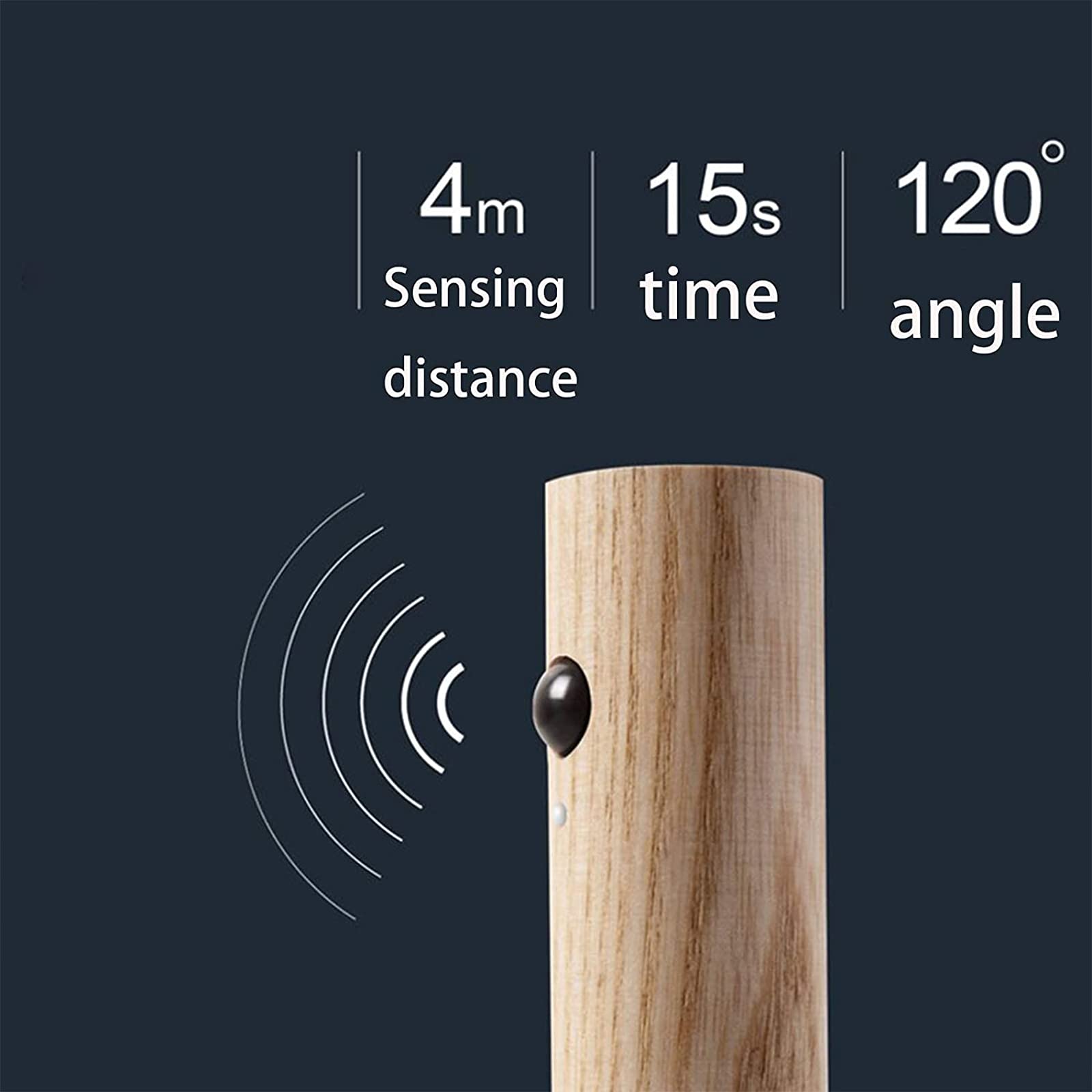 Lámpara de pared LED de madera con interruptor Lámpara de pared interior moderna Sensor de movimiento Luces de aplique inalámbricas recargables por USB Luz nocturna magnética sin perforaciones 3000 K