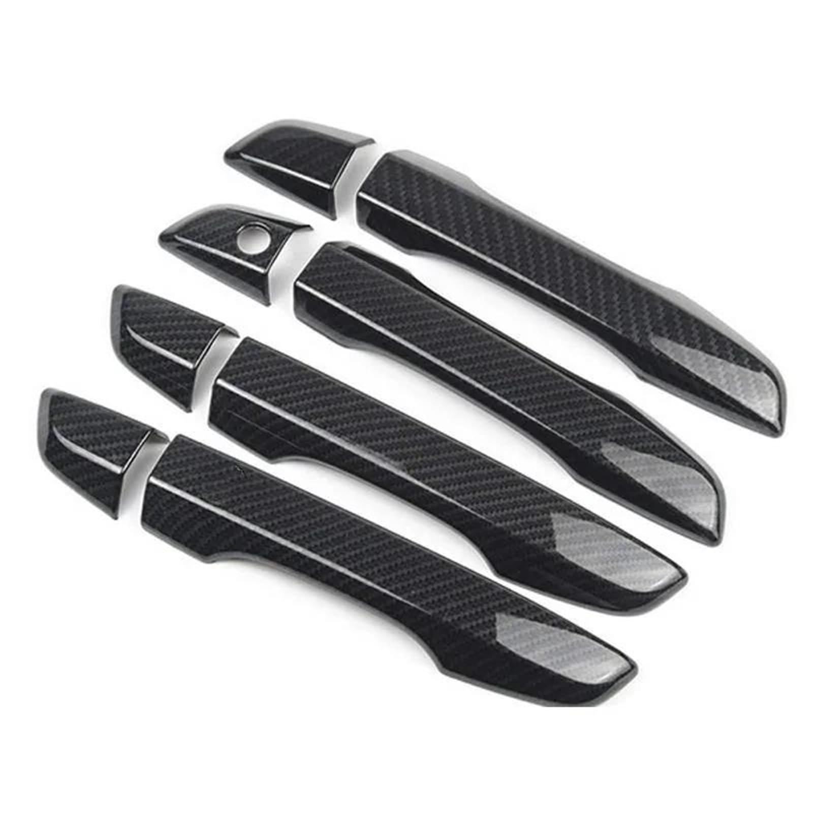 PIWINE Handle Sticker for Civic LHD 2016 2017 2018 2019 Chrome Carbon Fiber Style Door Handle Cover Trim Trim Overlay Car Styling Molding(Carbon no Button)