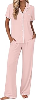 Pajamas for Women Set Button Up Soft Pjs Short Sleeve 2 Piece Lounge Sets Comfy Sleepwear