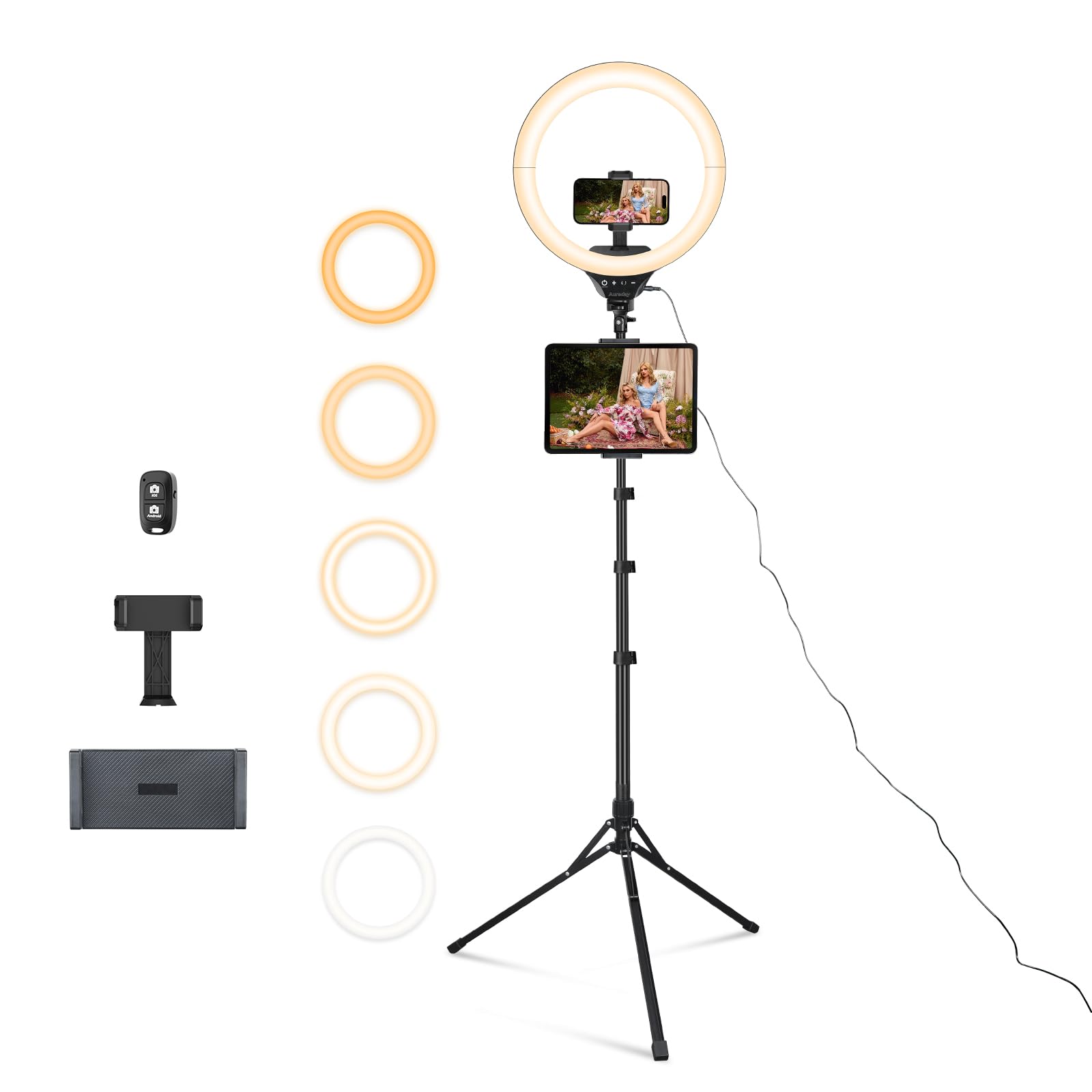 Aureday 14inch iPad Ring Light with Tripod Stand