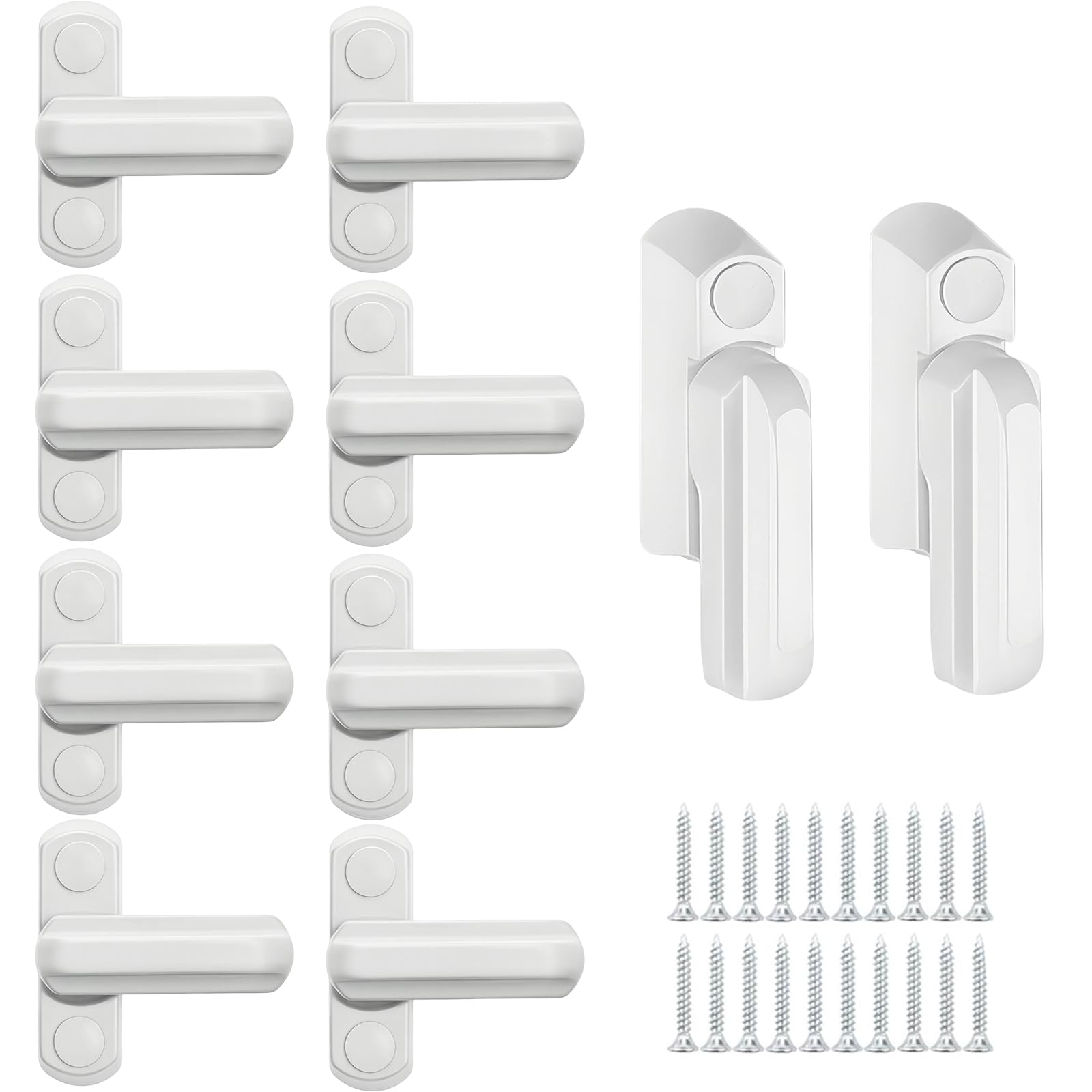 Crozgan 10Pcs Sash Jammers Window Locks with Screws Sash Blocker Jammer Security Locks Anti-Theft for UPVC/PVC Doors Windows