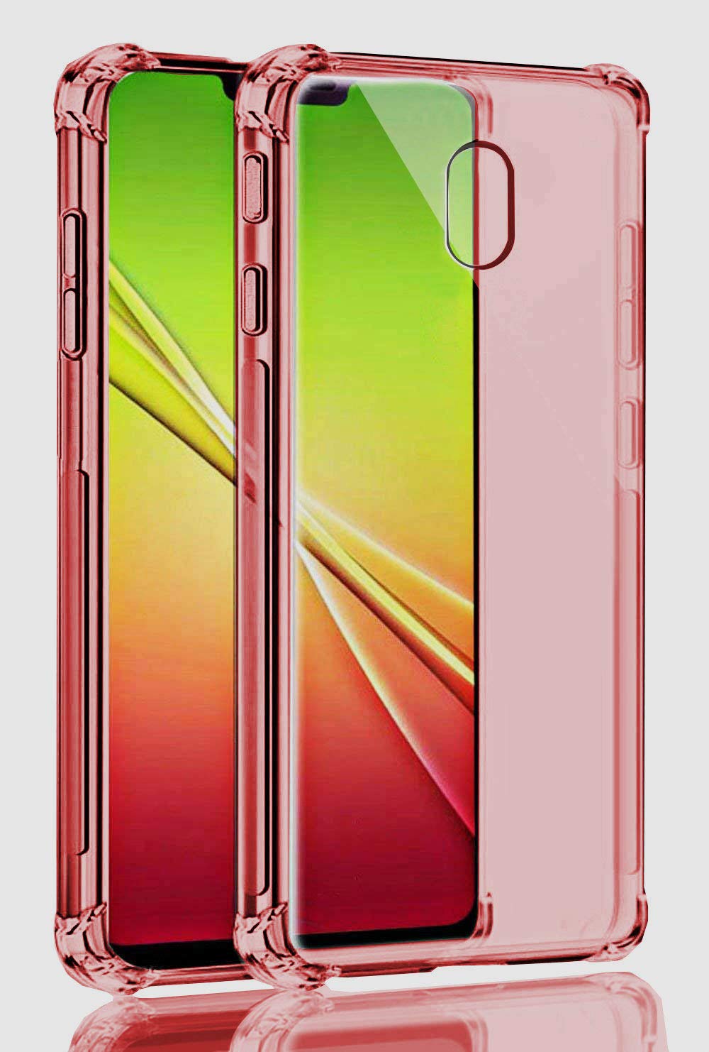 Galaxy J7 2018/J7 Refine/J7 V 2nd Gen/J7 Aero/J7 Aura/J7 Top/J7 Star Case, SKTGSLAMY Soft TPU Case Crystal Transparent Slim Anti Slip Case Back Protector Case Cover for J7 2018 (Pink)