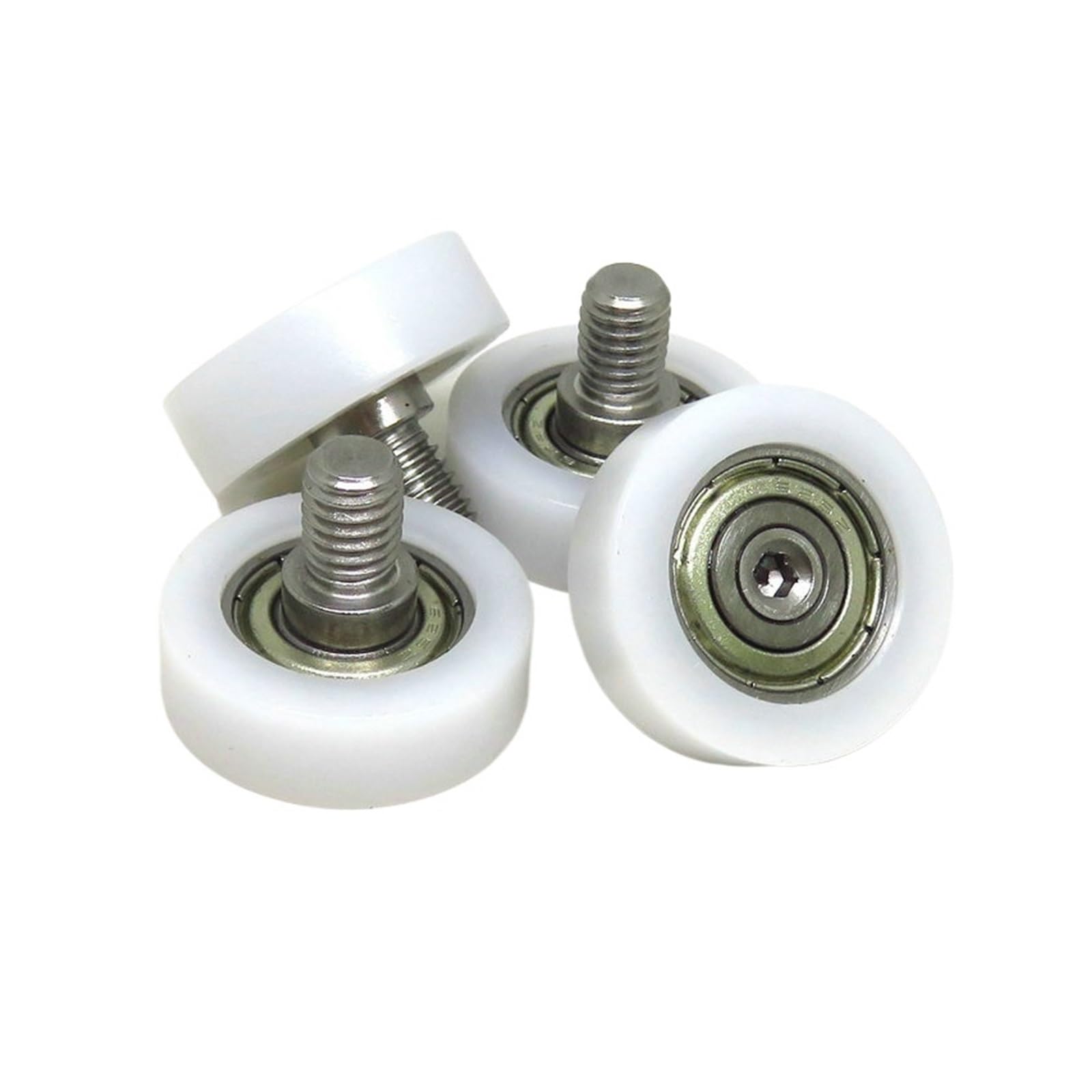 NOBIRTBSA 10 Pieces 22mm OD POM Coated Rollers with M6 Screw and 625 Bearings BS62522-7C2L8M6 22x7mm Plastic Bearings