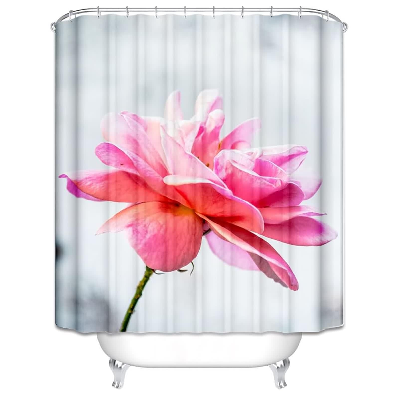 Rideau de douche géométrique bain fleur imperméable 180x180cm