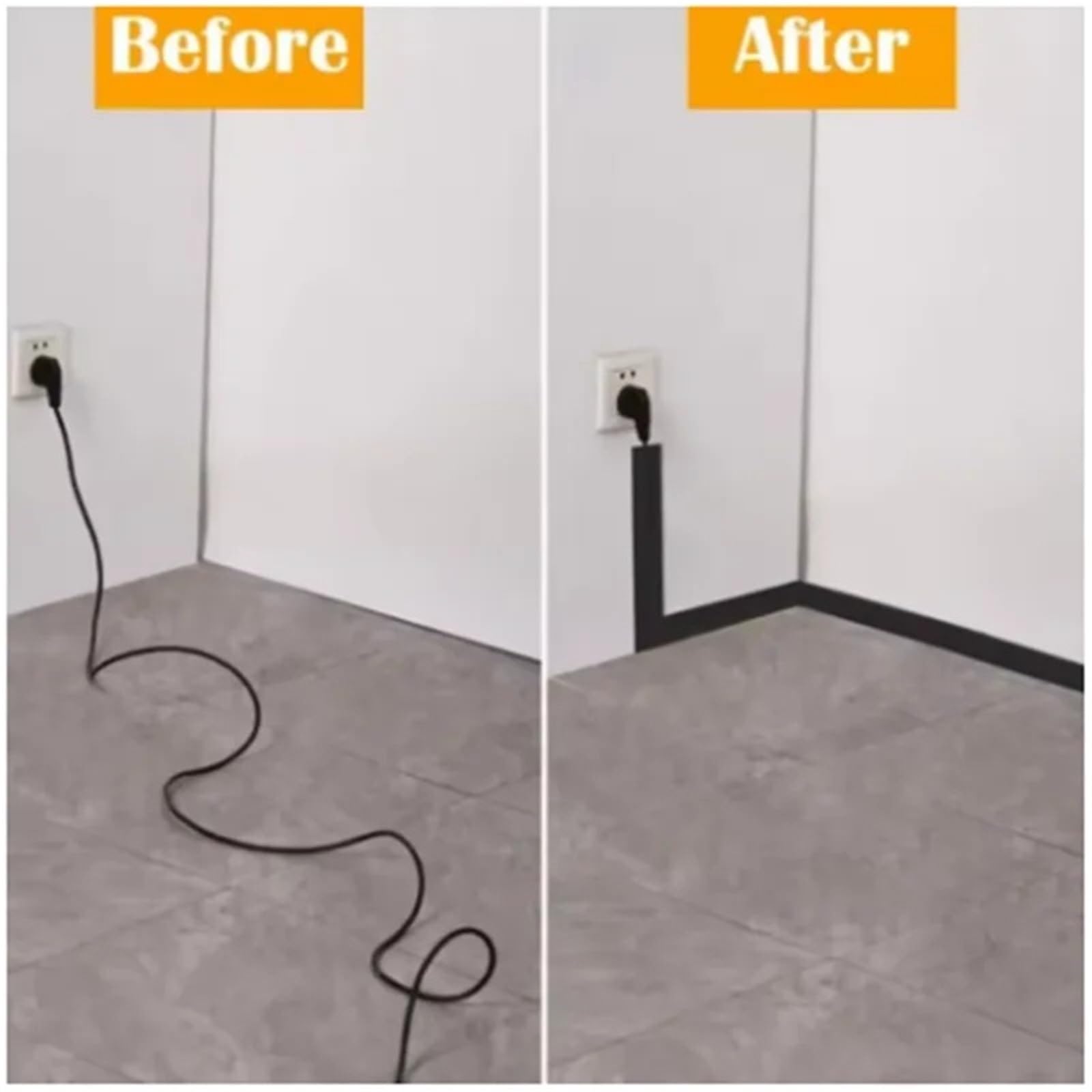 caNaleta Cables Pared Adhesivo 1 Unidad de m, 3 y 5 PVC, autoadhesiva, for Bandeja portacables Superficie, con Cubierta Anti-pisoteo conducto Decorativo for Cables Expuestos(Black,5.5cm,3.0M)