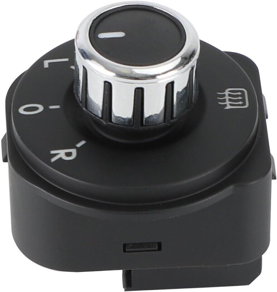 Car Power Rear View Mirror Switch, for 1PC Car Electric Wing Mirror Adjuster Switch Chrome, for Polo 6R 2011-2016 6RD959565B Car Adjust Knob Side Mirror Switch