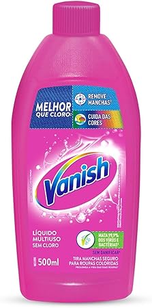 Vanish Tira Manchas Líquido Multiuso Para Roupas Coloridas 500Ml Menor preço em Vanish Tira Manchas Líquido Multiuso Para Roupas Coloridas 500Ml