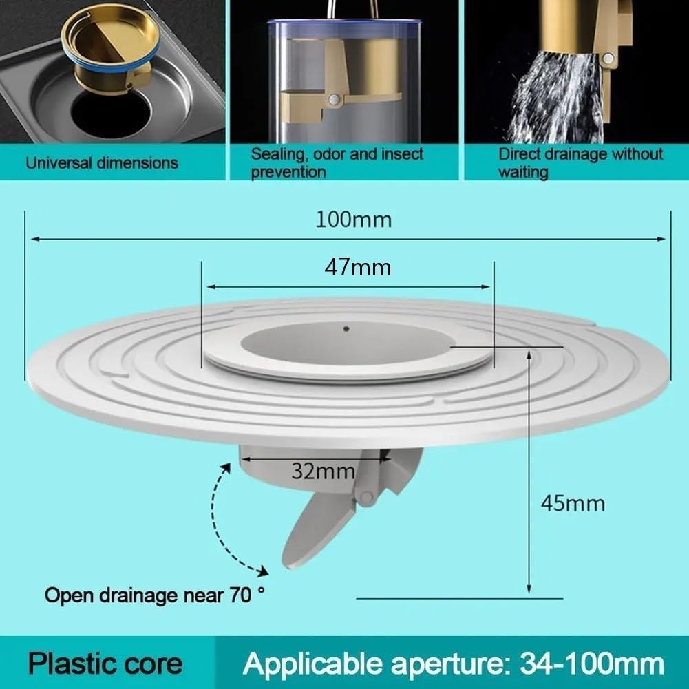 Essential Bathroom Accessory Functional Floor Drain Sink Strainer with Effective Waste Control System (Whiteplastic core)