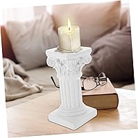 Vista 6 de COHEALI Candelabro de columna romana de resina nórdica pilar de mármol para decoración del hogar blanco