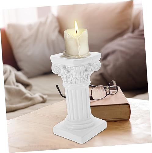 Miniatura 6 de COHEALI Candelabro de columna romana de resina nórdica pilar de mármol para decoración del hogar blanco