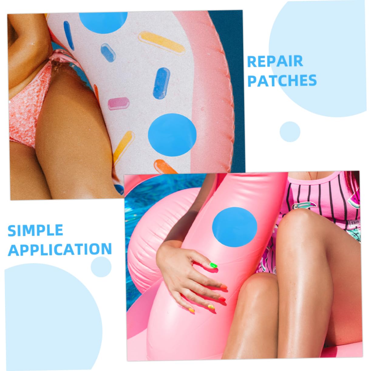 HANABASS 80 Pièces Subvention De Réparation De Piscine Jouets Gonflables Patchs De Réparation Réparation Patchs Ronds Lits Pneumatiques Patch Outil De Réparation Patch De Réparation pour