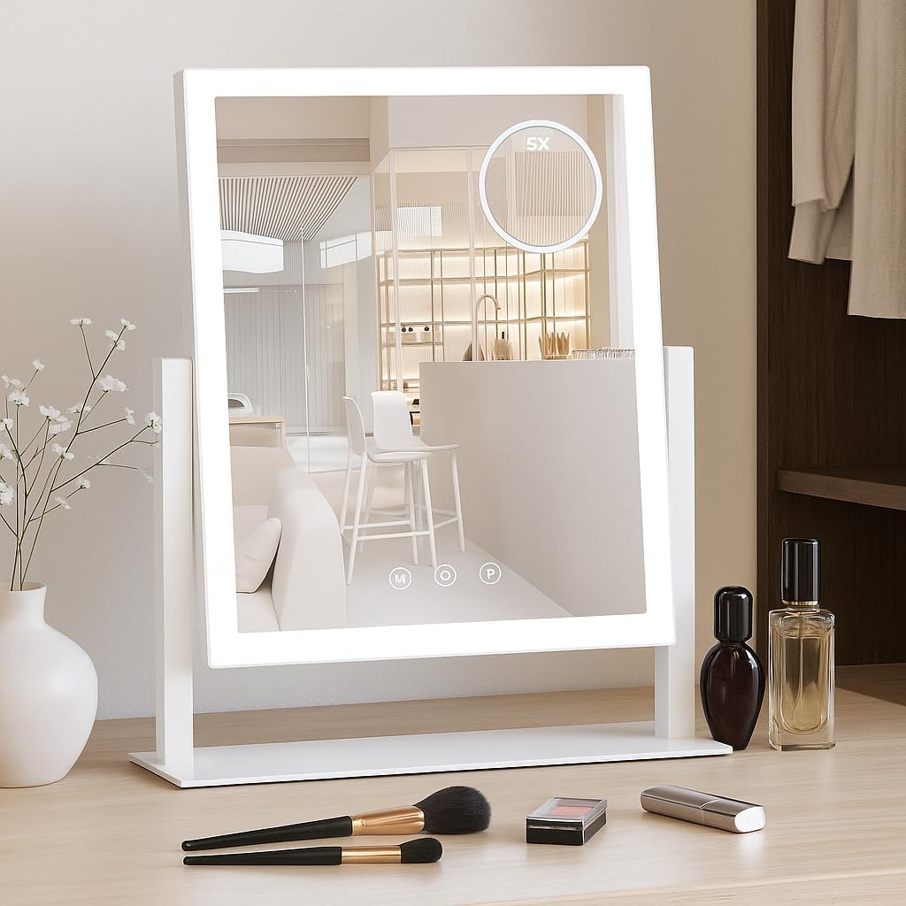 PESOMA Hollywood Vanity Mirror with Lights, Lighted Makeup Mirror with Detachable 5X Magnification Mirror, Makeup Mirror w... - Review, Price and Buying Guide