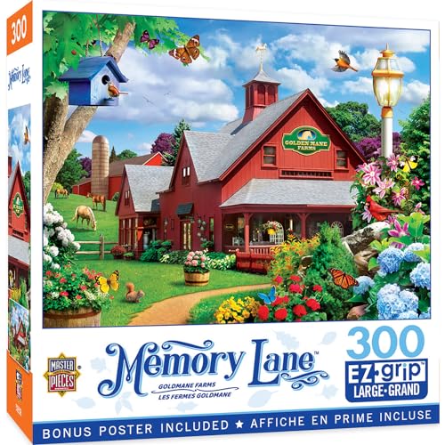 Image of Masterpieces 300 Piece EZ Grip Jigsaw Puzzle - Goldmane Farms - 18 inchx24 inch