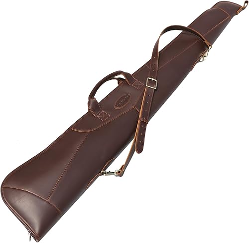 TOURBON Funda vintage de cuero genuino para pistola de escopeta