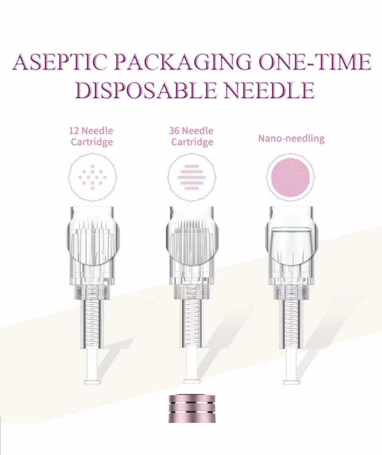 Einstellbarer Microneedling Dermapen - Derma pen 0-2.5mm,Micronadeln Pen,Derma roller, Und 30ml Vitamin C Serum, Serum mit 20% Vitamin C (Inkl.12 köpfe Patronen)