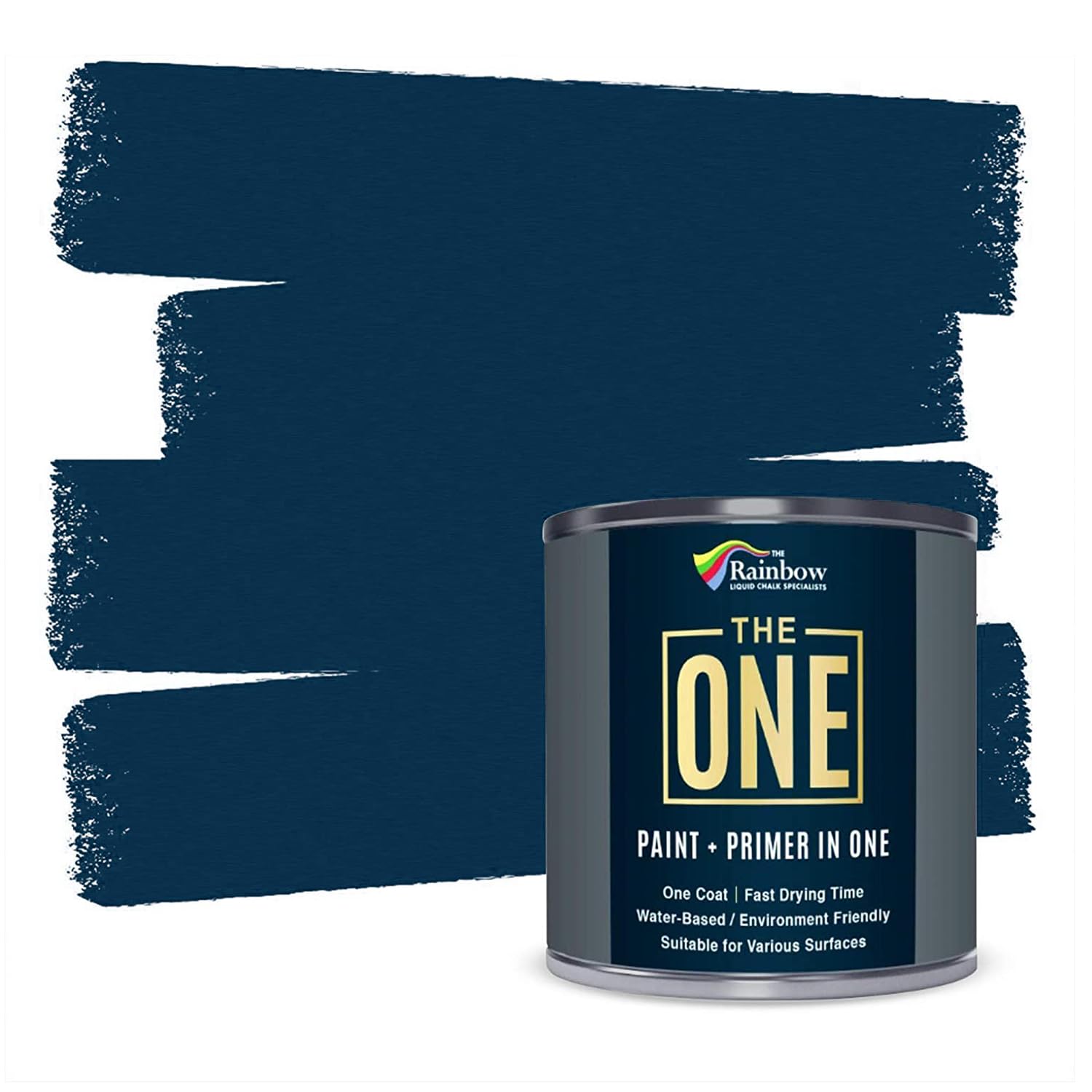 THE ONE All-In-One Paint & Primer - Navy Matt, 250 ml | Multi-Surface 1 Coat Formula | Easy Indoor & Outdoor Decorating for Home & Garden Walls, Floors & Furniture | Durable, Water-Based & Low VOC