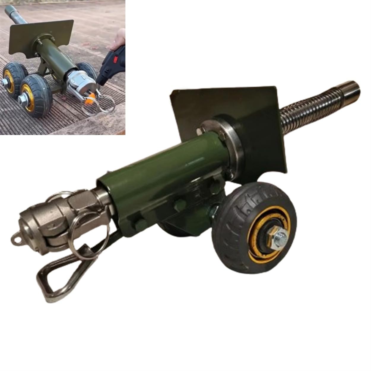 Canon de pétard, mini canon en acier inoxydable, ornements de collection de modèles militaires, canon en acier inoxydable, lancement de pétard, vert