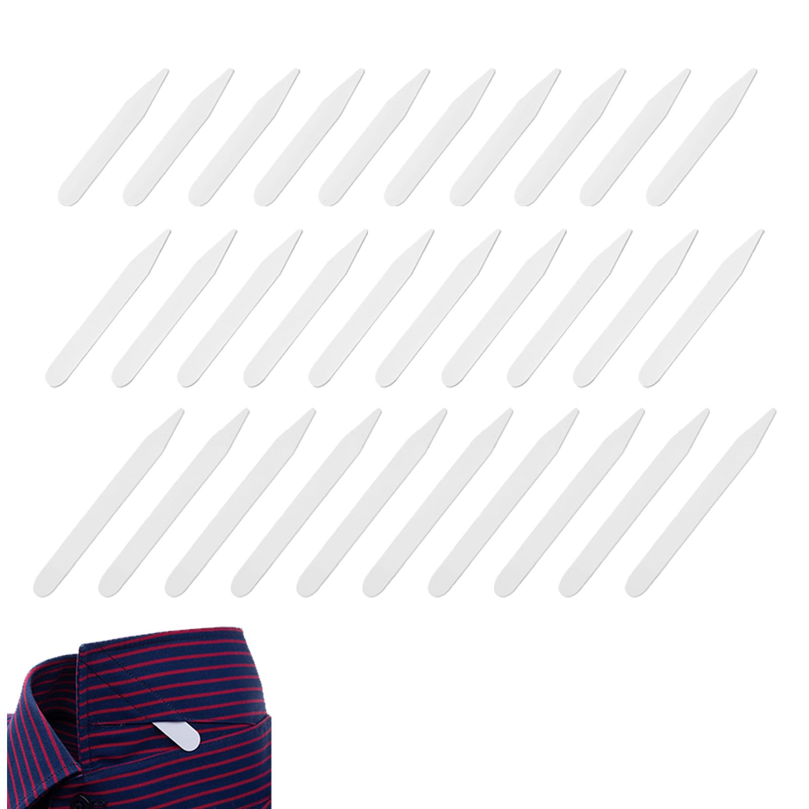 30 pcs Shirt Collar Stiffeners, 3 Size Plastic White Smooth Shirt Collar Stiffeners Collar Stays Stiffener Fabric Stiffener Collar Extender for Home Use Organizing Travel Mens Dress Shirt