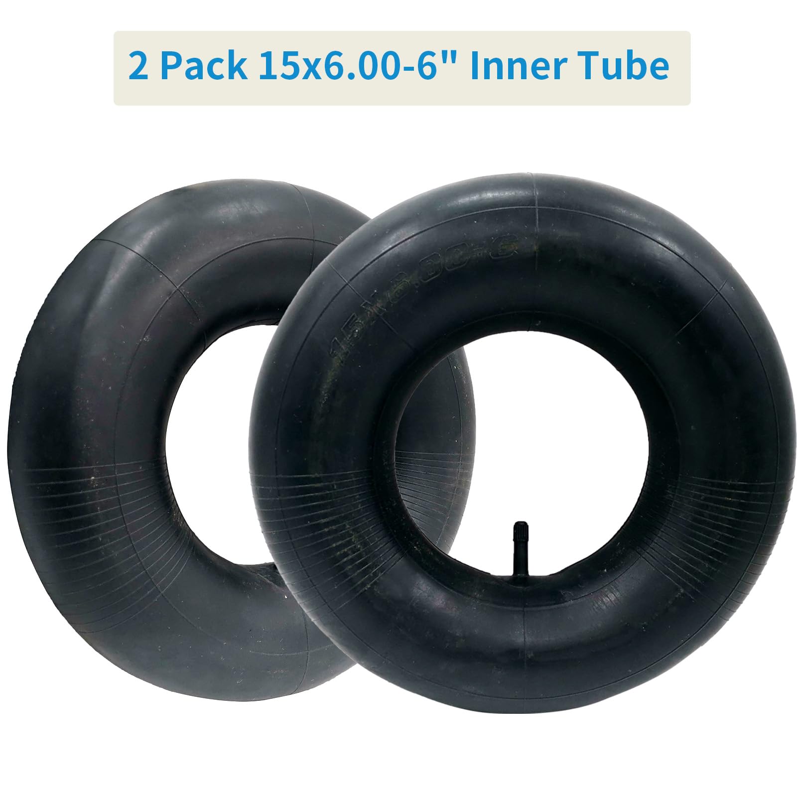 2x binnenband zitmaaier 15x6.00-6 recht ventiel tube gazontractor