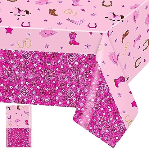 Cowgirl Table Cloth for Birthday Parties Cover